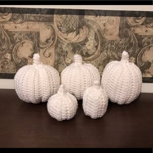 Clear out sale! White pumpkins. Set of 5.